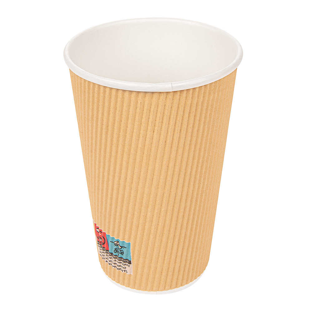 180.78-BICCHIERI BEVANDE CALDE DOPPIA PARETE  480 ML - 16 oz 300 + 250 + 18 PE G/M2 Ø9/6x13,2 CM MARRONE CARTONE (25 u.)