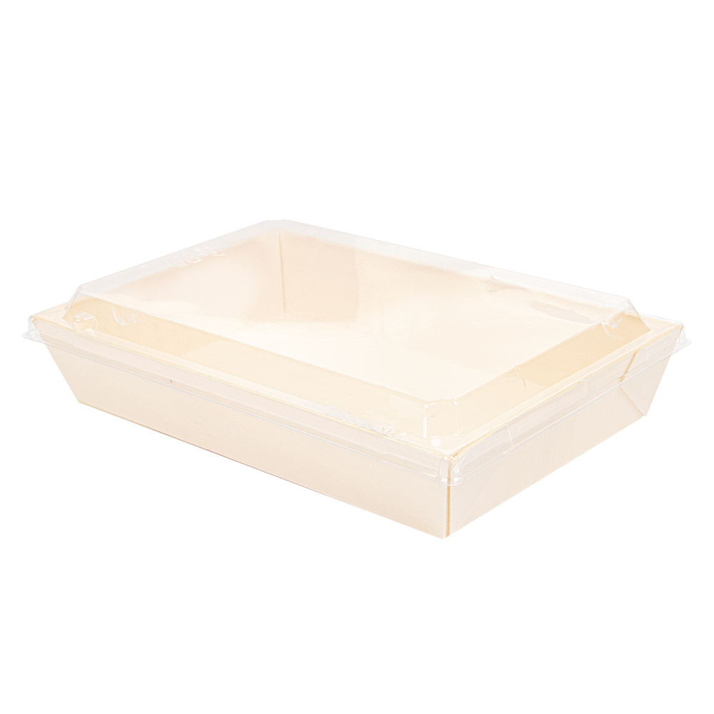 254.91-COMBO BARCHETTE + COPPERCHIO PET 'WOOD'  21,5x14,5x4 CM NATURALE LEGNO (50 u.)