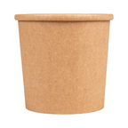 279.29-CONTENITORI CON COPERCHI 360 ML - 12 oz 300 + 18 PE G/M2 Ø 9/7,3x8,6 CM NATURALE KRAFT (25 u.)