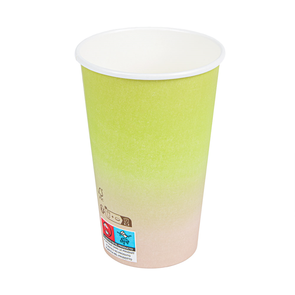271.00-BICCHIERI BEVANDE FREDDE E CALDE 1 PARETE 'COMPOSTABLE GRADIENT' 480 ML - 16 oz 300 G/M2 Ø9/6x13,2 CM BIANCO CARTONE (50 u.)