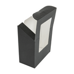 256.39-SCATOLE TORTILLA-WRAP CON FINESTRA 'THEPACK'  9,2x5,1x9,2/12,5 CM NERO CARTONE NANO-MICRO + OPP (100 u.)