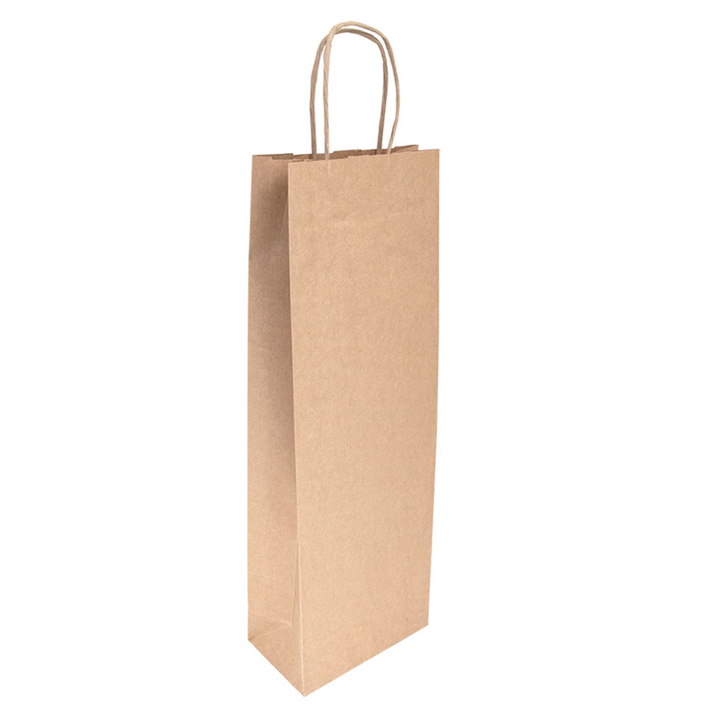 098.88-SACCHETTI SOS CON MANICI 1 BOTTIGLIA  100 G/M2 14+8x40 CM NATURALE KRAFT (25 u.)