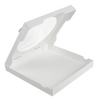 275.93-SCATOLE PER PIZZA CON FINESTRA 'THEPACK'  32x32x3,8 CM BIANCO CARTONE NANO-MICRO + OPP (100 u.)