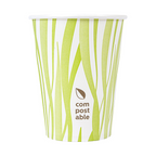 271.10-BICCHIERI BEVANDE FREDDE E CALDE 1 PARETE 'COMPOSTABLE GRASS' 360 ML 300 G/M2 Ø9/6x11 CM BIANCO CARTONE (50 u.)