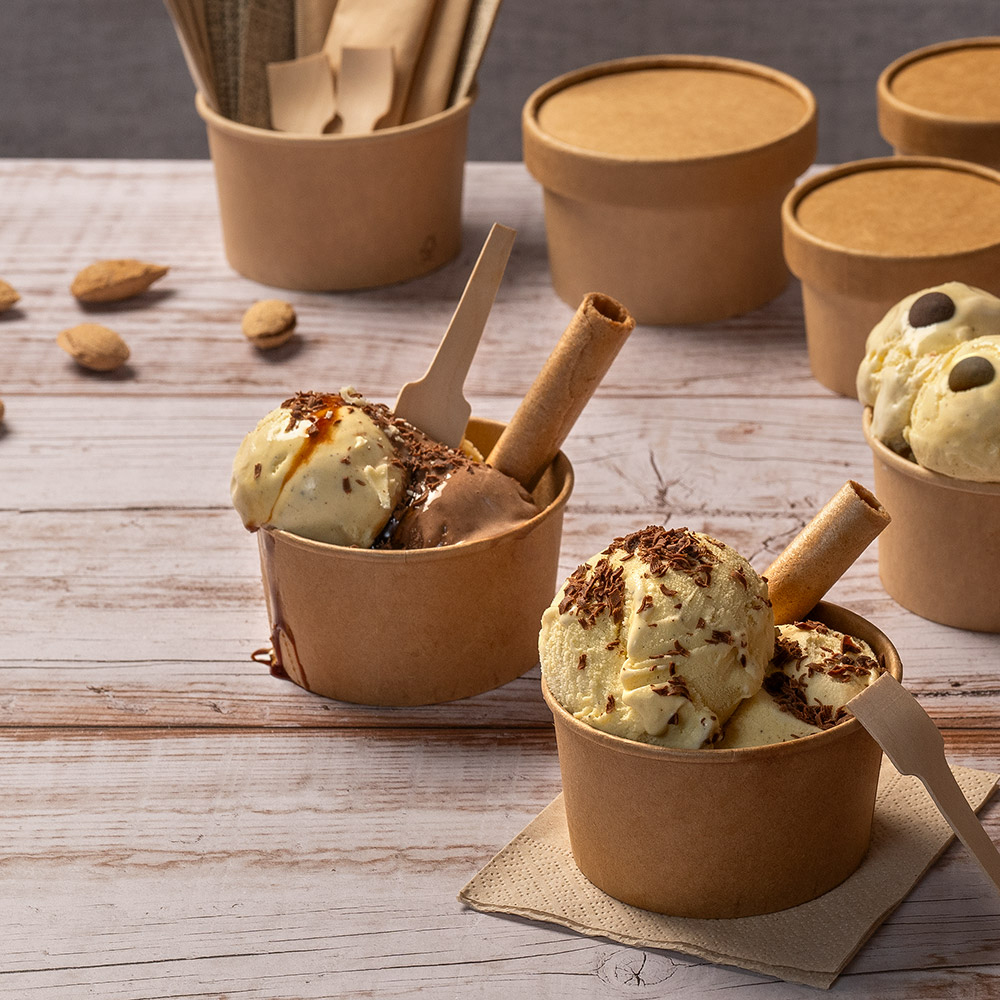 222.89-COPPETTA GELATI  120 ML 210 + 18 PE G/M2 Ø7,7x4,7 CM MARRONE CARTONE (50 u.)