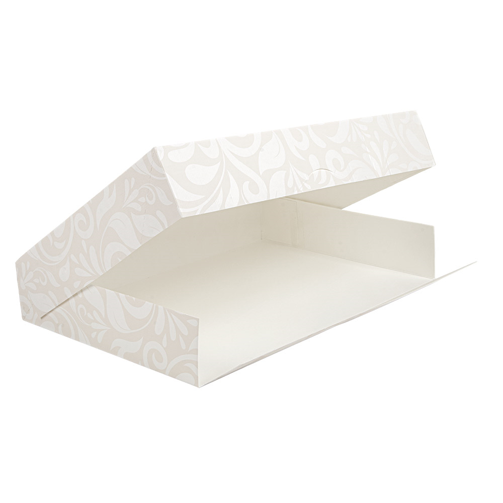 256.53-SCATOLE CATERING, PIANA 'THEPACK' DAMASCO  34x25x6 CM BIANCO CARTONE NANO-MICRO (50 u.)