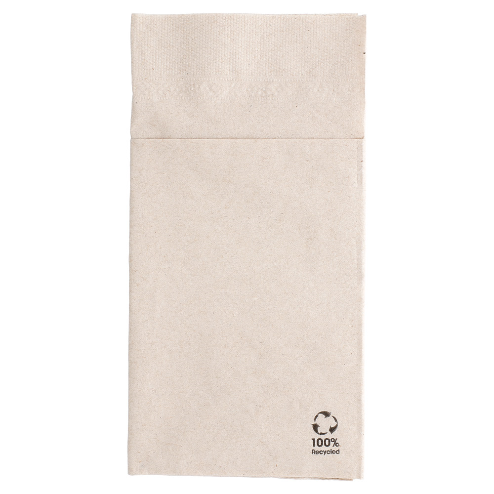 212.49-TOVAGLIOLI CANGURO ECOLABEL 2 VELI 'FEEL GREEN'  18 G/M2 40x40 CM NATURALE TISSUE RICICLATO (50 u.)