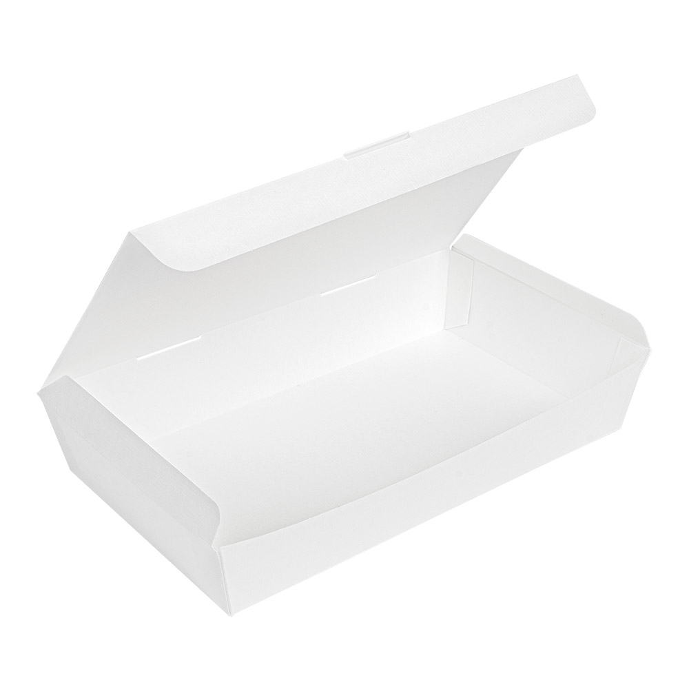 235.22-SCATOLE "LUNCH BOX" COPPERCHIO 'THEPACK' 1700 ML (54 oz) 27,5x16,5x5 CM BIANCO CARTONE NANO-MICRO (60 u.)