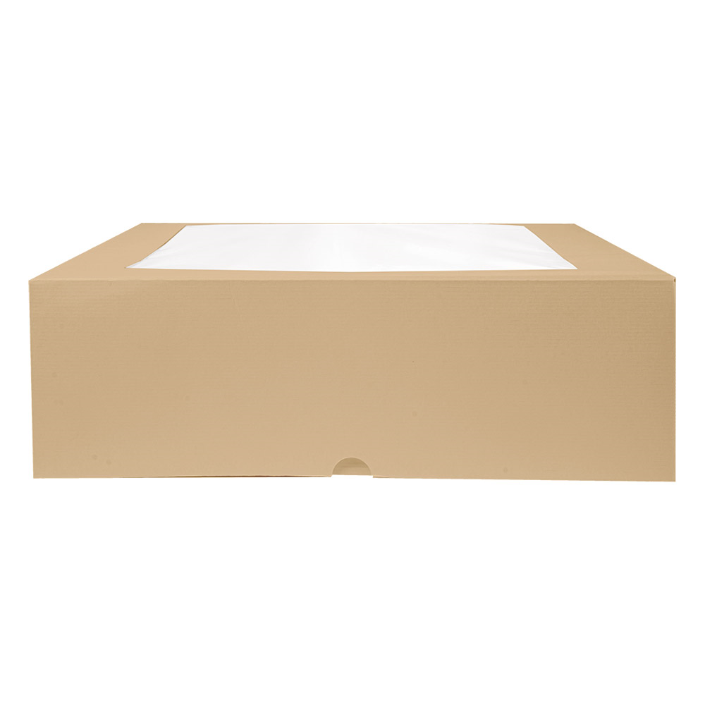 253.48-SCATOLE PER PASTICCERIA CON FINESTRA 'THEPACK'  32x32x10 CM NATURALE CARTONE NANO-MICRO + OPP (50 u.)