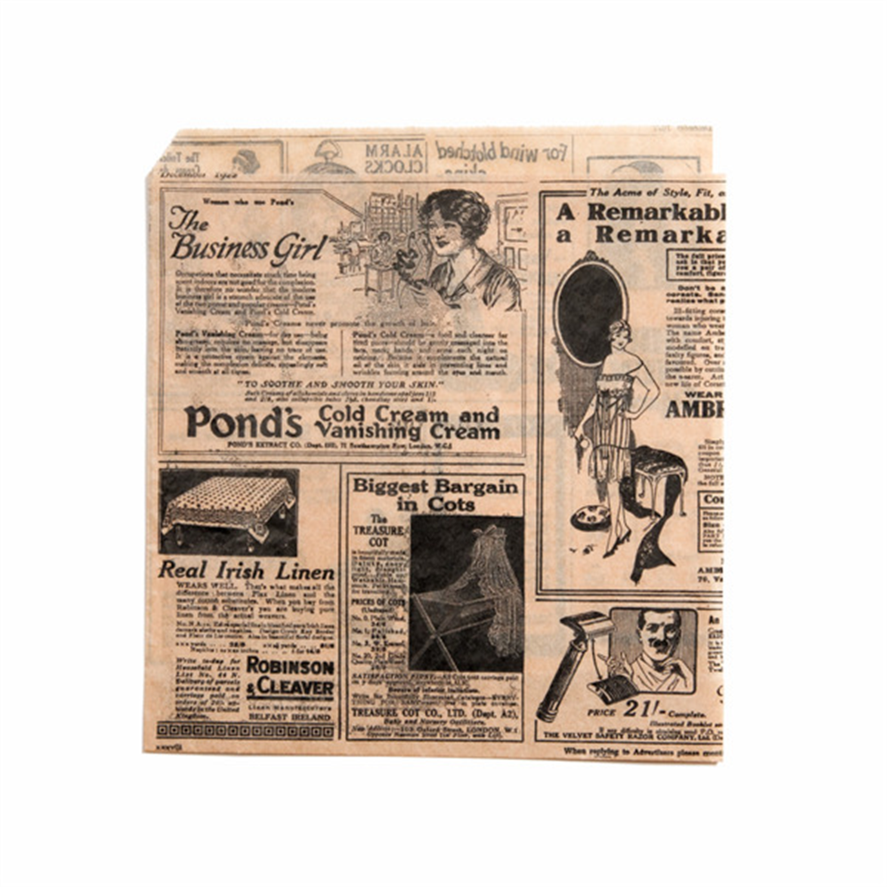 098.02-CARTA ANTIGRASSO APERTO 2 LATI FAST FOOD TIMES 34 G/M2 17x18 CM NATURALE PERGAMANA ANTIGRASSI (1000 u.)
