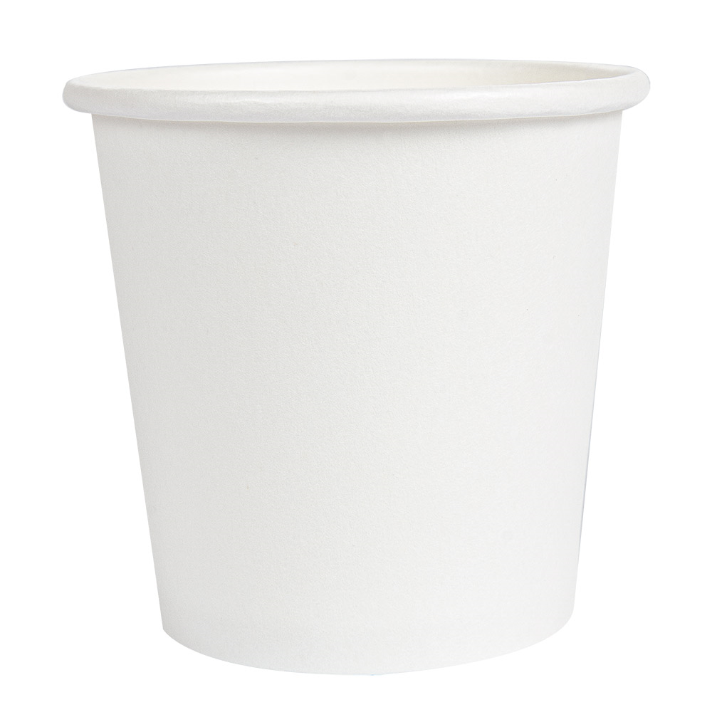 254.45-TERRINA PICCOLA 105 ML (3,5 oz) 210 + 18 PE G/M2 Ø6/4,5x5,8 CM BIANCO CARTONE (50 u.)