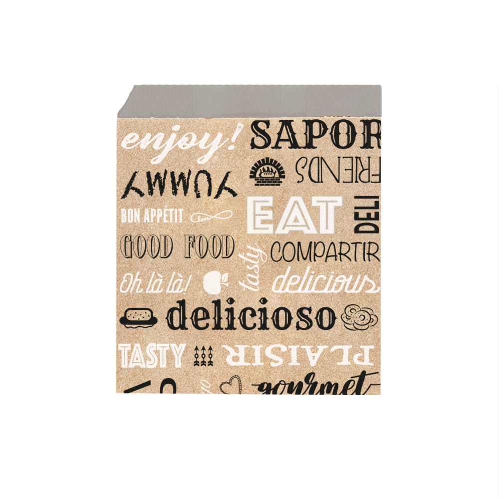 270.42-CARTA ANTI-GRASSO APERTA SU 2 LATI PAROLE 40+20 G/M2 16x16,5 CM MARRONE KRAFT + ALLUMINIO (500 u.)