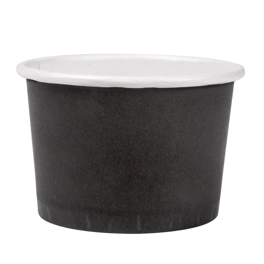 254.48-TERRINA PICCOLA 70 ML (2,3 oz) 210 + 18 PE G/M2 Ø6/5x4 CM NERO CARTONE (50 u.)