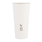 274.45-BICCHIERI BEVANDE FREDDE E CALDE 1 PARETE 'COMPOSTABLE' 660 ML - 22 oz 300 G/M2 Ø9/6x17 CM BIANCO CARTONE (50 u.)