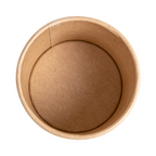 279.28-CONTENITORI CON COPERCHI 240 ML - 8 oz 300 + 18 PE G/M2 Ø9/7,5x6 CM NATURALE KRAFT (25 u.)