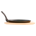 113.07-PIATTO CONTADINO OVALE + BASE DI LEGNO   27x18x2 CM NERO FERRO