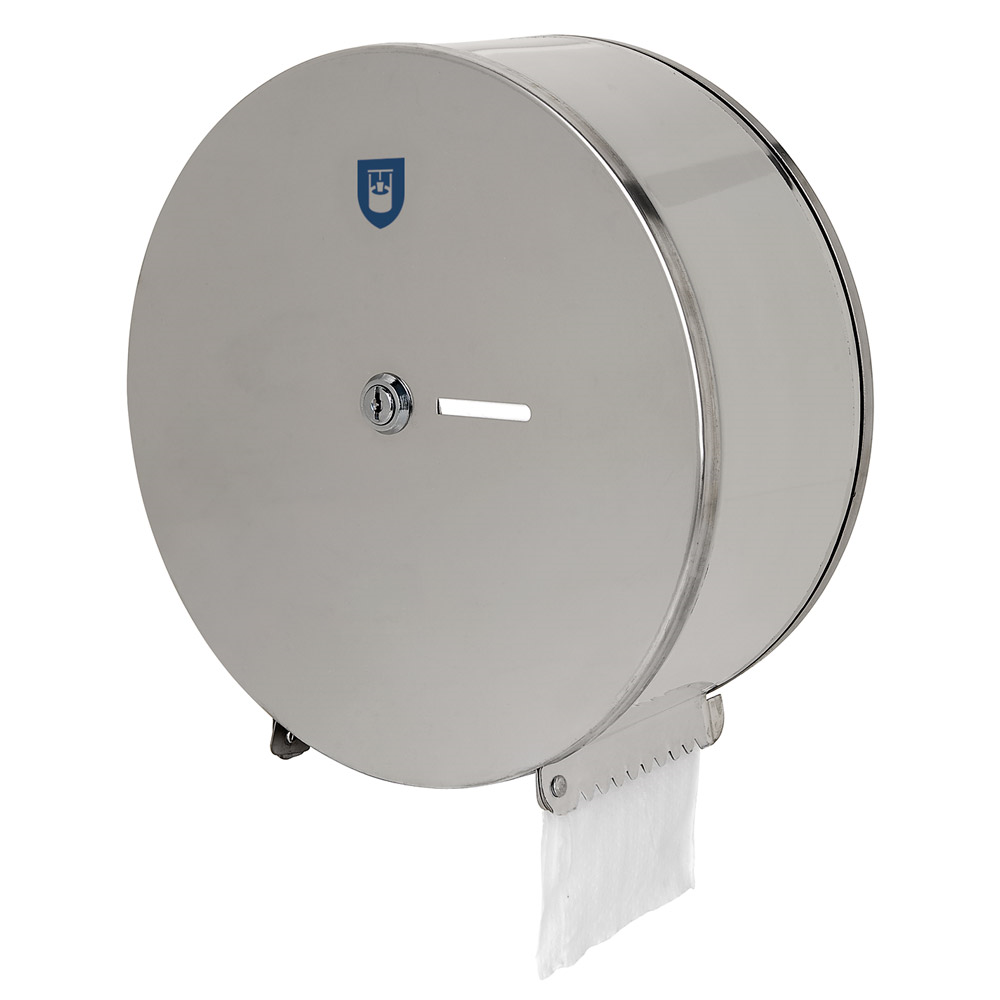162.01-DISTRIBUTORE IGIENICO MAXI JUMBO   Ø 28,5x12 CM ARGENTO ACCIAIO INOX