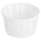126.77-TERRINA CARTA PLISSETTATA  90 ML (3 oz) 80 G/M2 Ø6,5/4,9x3,8 CM BIANCO PERGAMANA ANTIGRASSI (250 u.)