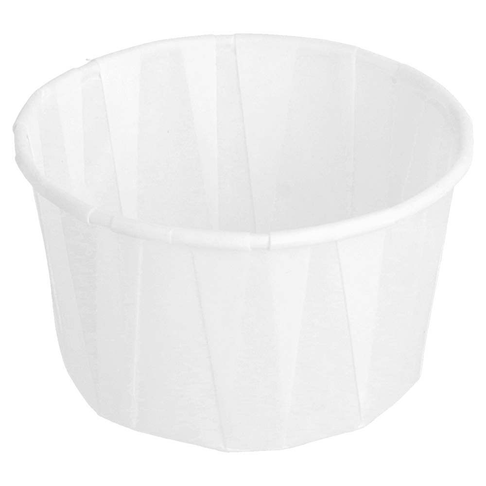 126.77-TERRINA CARTA PLISSETTATA  90 ML (3 oz) 80 G/M2 Ø6,5/4,9x3,8 CM BIANCO PERGAMANA ANTIGRASSI (250 u.)