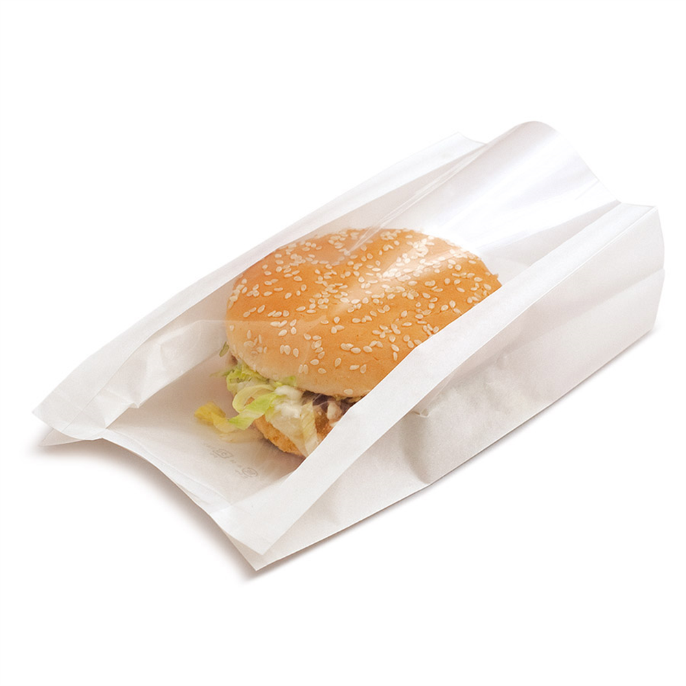 176.01-SACCHETTO CON FINESTRA  50 G/M2 + 15 PP 11+5x21 CM BIANCO KRAFT (100 u.)