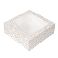 253.29-SCATOLE PER PASTICCERIA CON FINESTRA 'THEPACK' DECO  28x28x10 CM BIANCO CARTONE NANO-MICRO + OPP (50 u.)