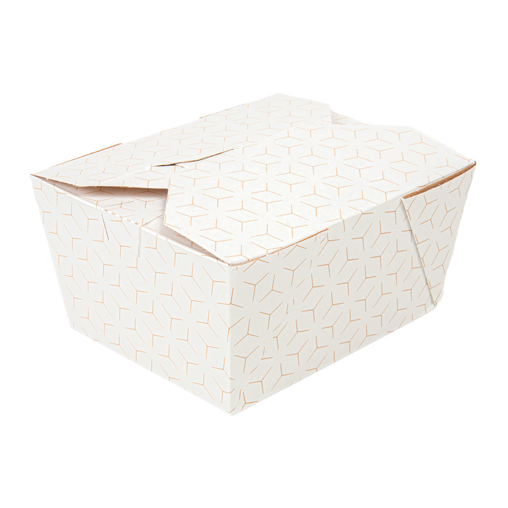 279.18-SCATOLE AMERICANE PER MICROONDE 'THEPACK' CUBE 780 ML 11,3x9x6,3 CM BIANCO/NATURALE CARTONE NANO-MICRO + PP (50 u.)