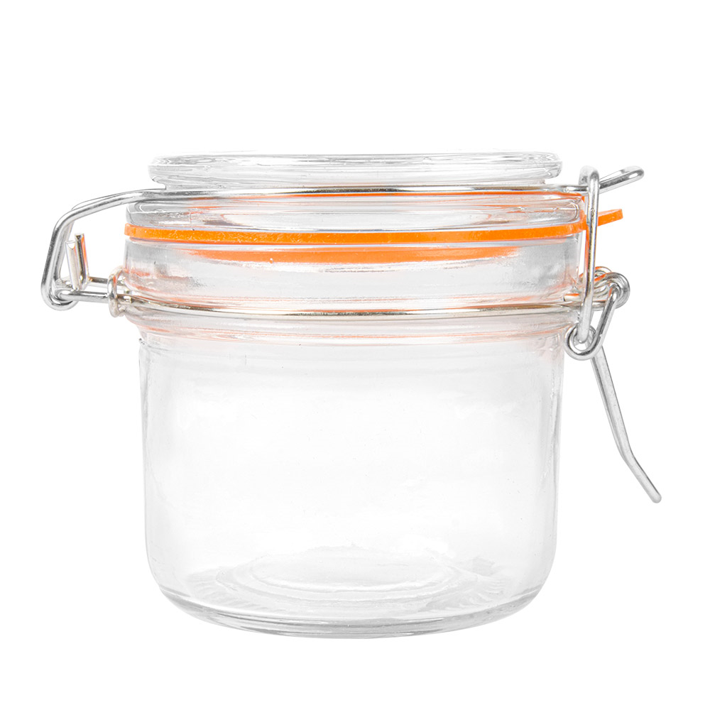 198.27-VASETTO CONSERVE + CHIUSURA CLIP WAKI GLASS 200 ML Ø 8,3x8,5 CM TRASPARENTE CRISTAL