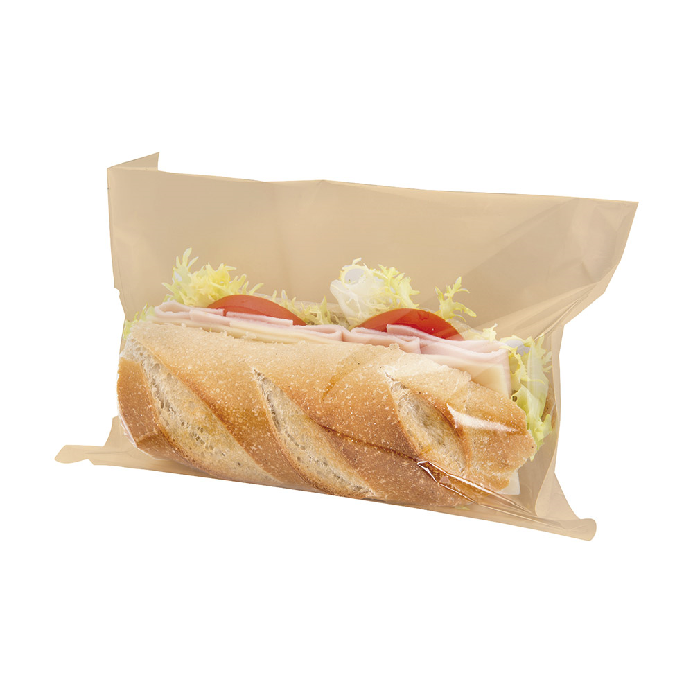 176.06-BUSTE CON FINESTRA DELI PACK 35 G/M2 + 13 PP 24x19/17 CM NATURALE KRAFT (500 u.)