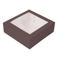 269.62-SCATOLE PER PASTICCERIA CON FINESTRA THEPACK  23x23x7,5 CM CIOCCOLATO CARTONE NANO-MICRO + OPP (50 u.)