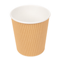 220.53-BICCHIERI ONDULATI PER BEVANDE CALDE  180 ML - 6 oz 260 + 250 + 18 PE G/M2 Ø7,2/5,3x7,8 CM MARRONE CARTONE (25 u.)