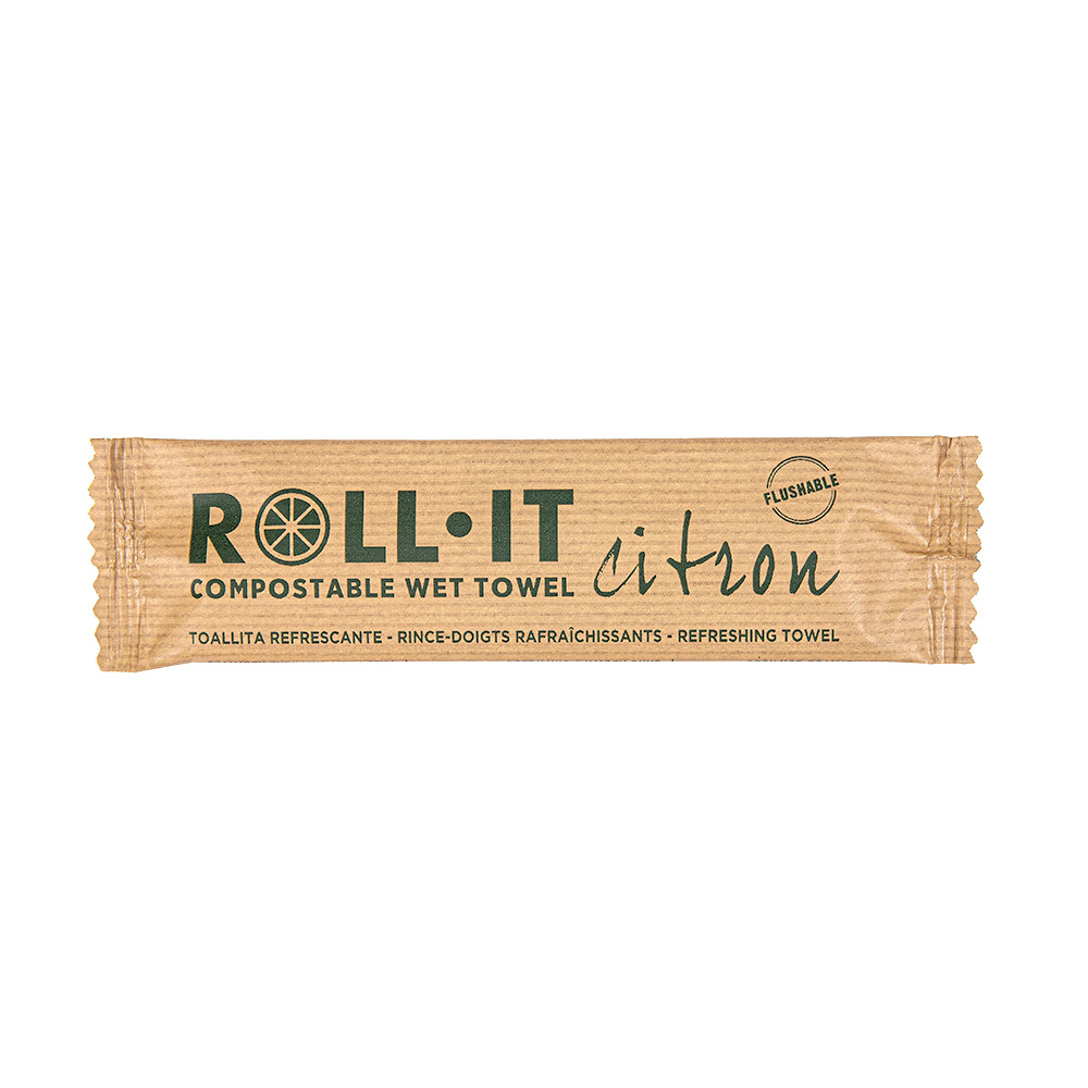 224.56-SALVIETTE FLUSHABLE ROLL-IT 'ROLL-IT CITRON' 50 G/M2 14,5x4 CM BIANCO CELLULOSA (320 u.)