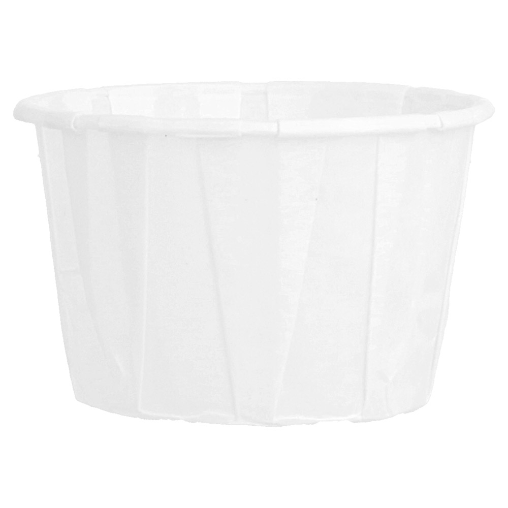 126.73-TERRINA CARTA PLISSETTATA 60 ML (2 oz) 80 G/M2 Ø5,5/3,9x3,5 CM BIANCO PERGAMANA ANTIGRASSI (250 u.)