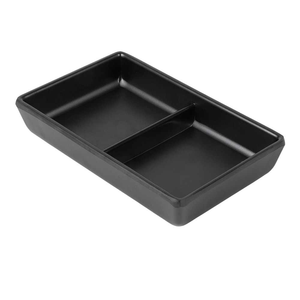 220.07-RECIPIENTI 2 SCOMPARTI ASAMI WARE  13,1x8,8x2,5 CM NERO MELAMINA (1 u.)