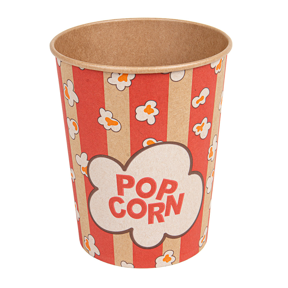 268.53-RECIPIENTI PER POPCORN  960 ML 230 +20 PE G/M2 Ø 11,6/8,8x14,2 CM KRAFT (50 u.)
