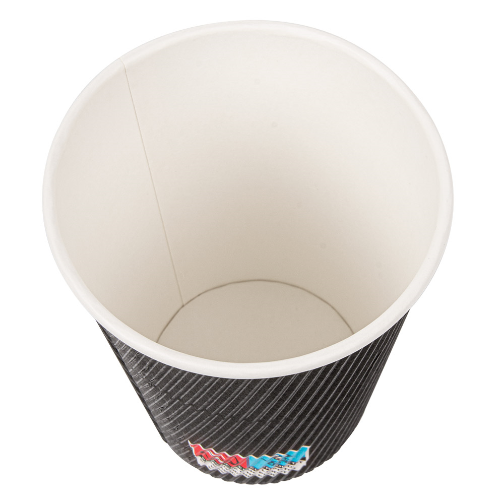 178.39-BICCHIERI BEVANDE CALDE DOPPIA PARETE  360 ML - 12 oz 300 + 250 + 18 PE G/M2 Ø9/6x11 CM NERO CARTONE (25 u.)