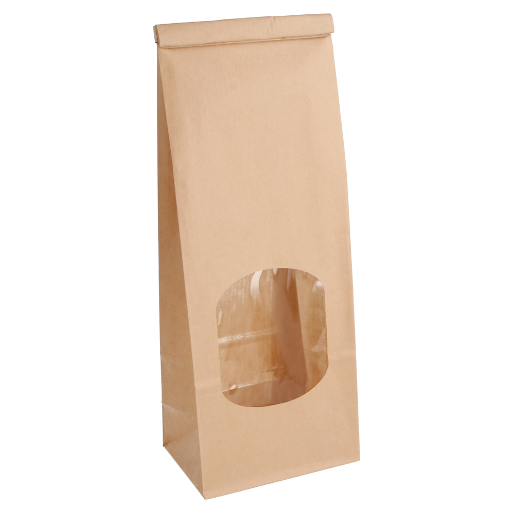 228.70-SACCHETTI SOS CON CHIUSURA CON FINESTRA 1300 GR 60 G/M2 + 25µ OPP 9+6x25 CM NATURALE KRAFT (50 u.)