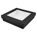 256.00-SCATOLINE+COPERCHI CON FINESTRA 'THEPACK' 750 ML 14x14x5 CM NERO CARTÓN NANO-MICRO + PP + OPP (25 u.)