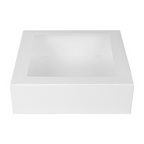 201.72-SCATOLE PER PASTICCERIA CON FINESTRA 'THEPACK'  32x32x10 CM BIANCO CARTONE NANO-MICRO + OPP (50 u.)