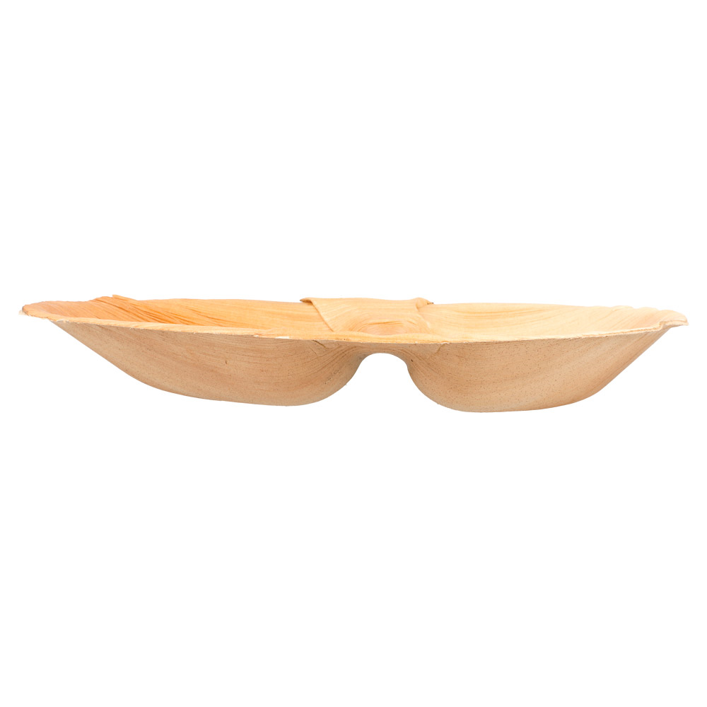 223.91-PIATTI OVALE 2 SCOMPARTI 'ARECA'  27x15x4 CM NATURALE ARECA (25 u.)