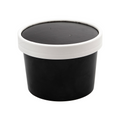 226.46-CONTENITORI CON COPERCHI 240 ML - 8 oz 300 + 18 PE G/M2 Ø9/7,5x6 CM NERO CARTONE (25 u.)