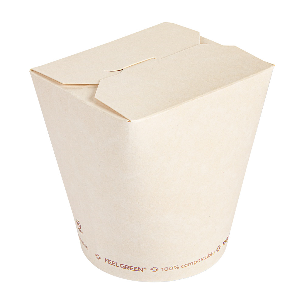 255.26-RICIPIENTI MULTIUSO 'FEEL GREEN' COMPOSTABLE 960 ML 325 G/M2 Ø9x10,8 CM BIANCO CARTONE (50 u.)