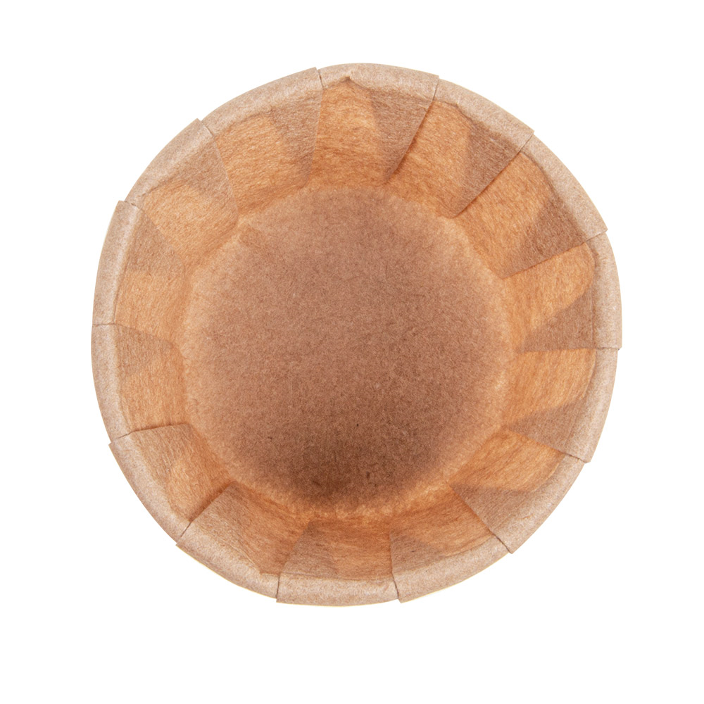 226.13-TERRINA CARTA PLISSETTATA  30 ML (1 oz) 80 G/M2 Ø4,4/3,1x2,8 CM NATURALE PERGAMANA ANTIGRASSI (250 u.)