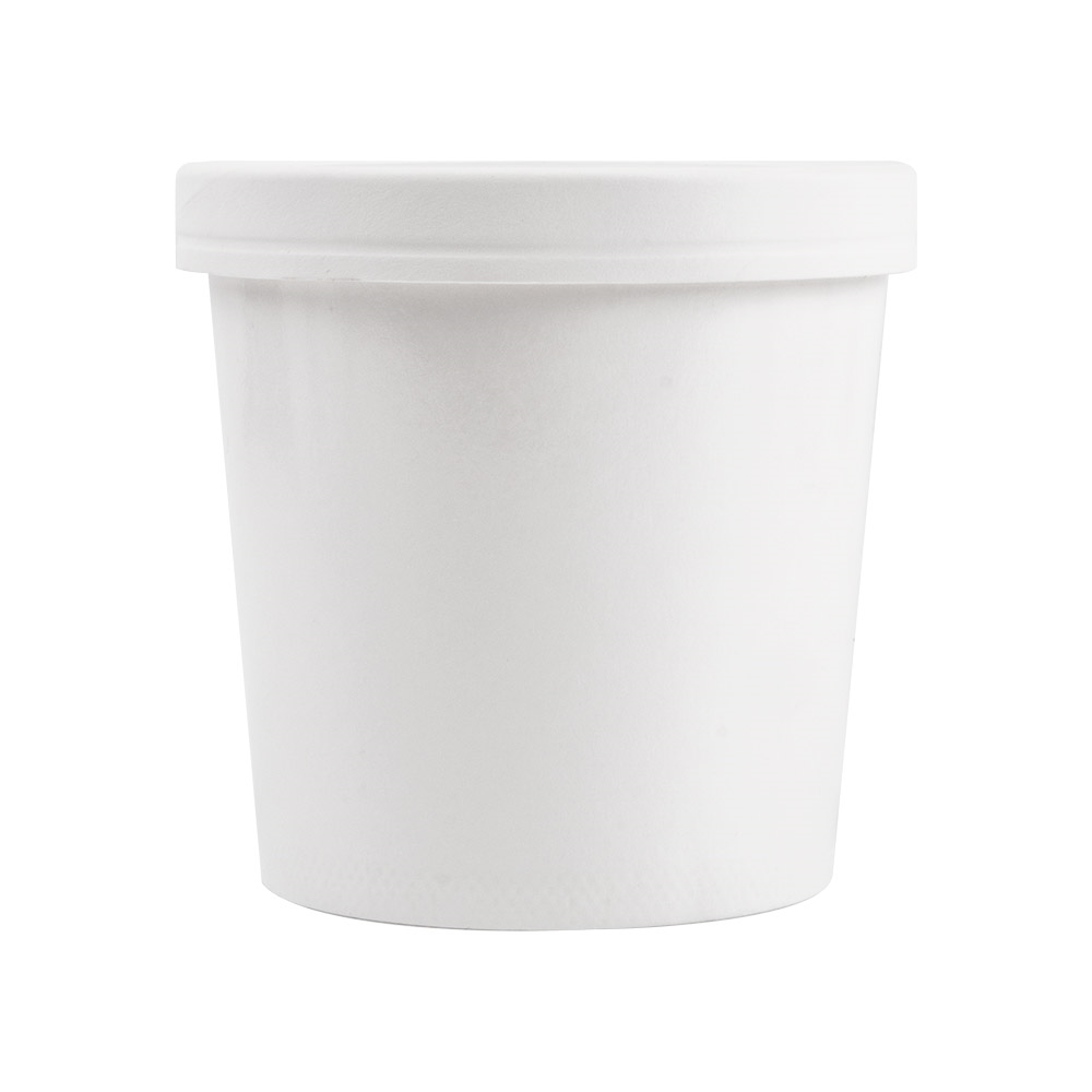 226.41-CONTENITORI CON COPERCHI 780 ML - 26 oz 330 + 18 PE G/M2 Ø11,7/9,2x11 CM BIANCO CARTONE (25 u.)