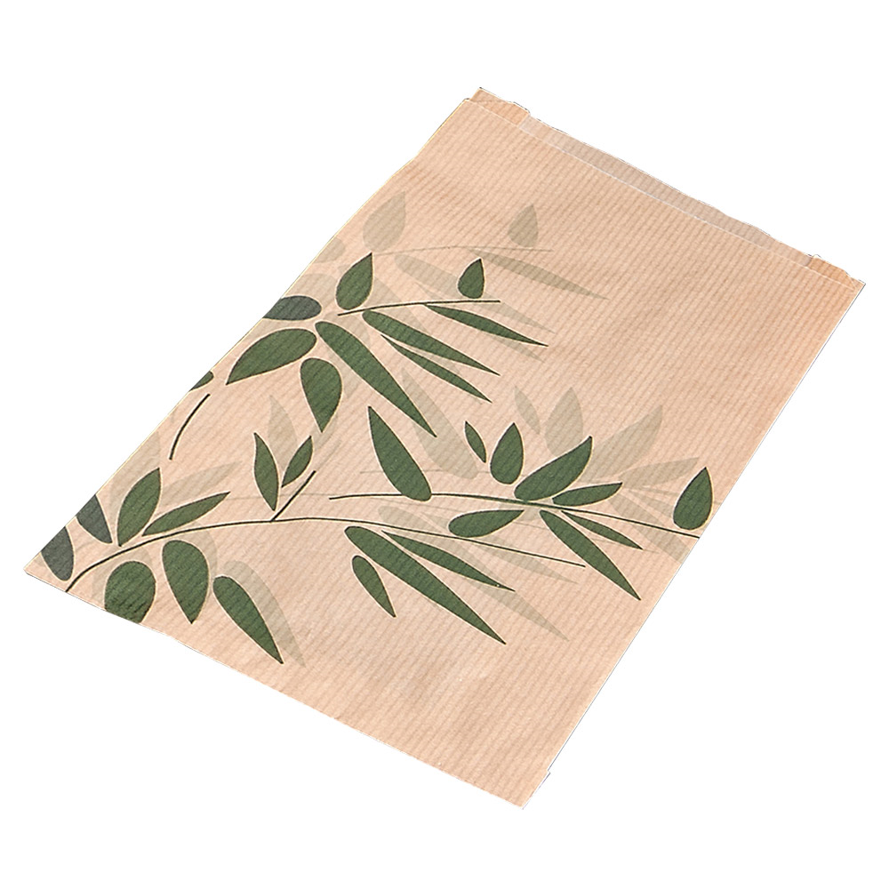 355.08-SACCHETTI CROISSANT 'FEEL GREEN'  32 G/M2 14+7x22 CM NATURALE KRAFT (500 u.)