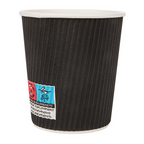 220.52-BICCHIERI BEVANDE CALDE DOPPIA PARETE  180 ML - 6 oz 260 + 250 + 18 PE G/M2 Ø7,2/5,3x7,8 CM NERO CARTONE (25 u.)