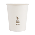 274.42-BICCHIERI BEVANDE FREDDE E CALDE 1 PARETE 'COMPOSTABLE' 240 ML - 8 oz 280 G/M2 Ø8/5,6x9,2 CM BIANCO CARTONE (50 u.)