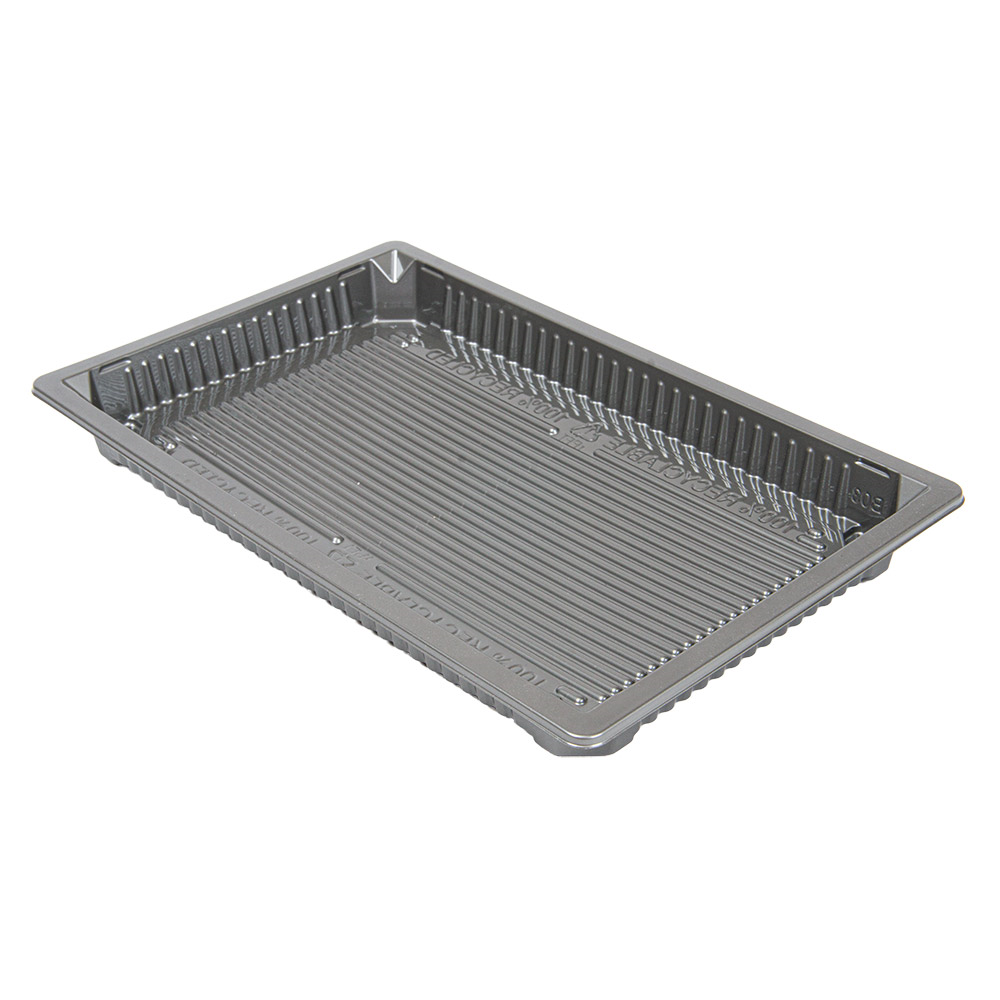 267.96-RECIPIENTI PER "SUSHI" 376 ML 21,5x13,5x2 CM ARGENTO RPET (156 u.)