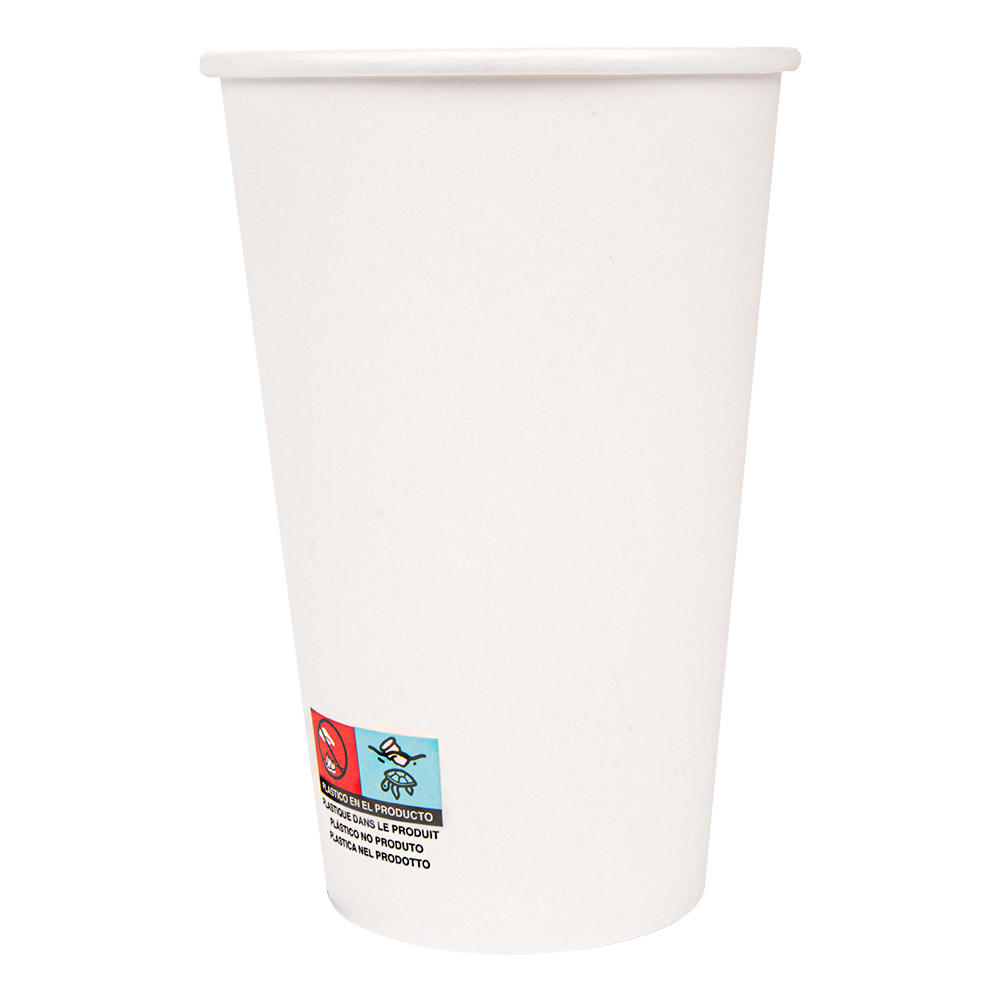 228.98-BICCHIERI BEVANDE CALDE 1 PARETE  480 ML - 16 oz 300 + 18 PE G/M2 Ø9/6x13,2 CM BIANCO CARTONE (50 u.)