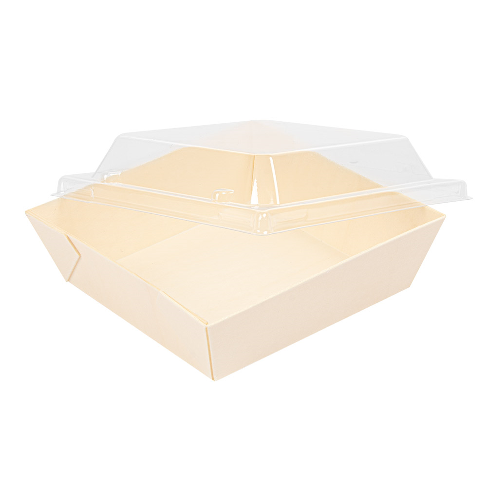 254.88-COMBO BARCHETTE + COPPERCHIO PET 'WOOD'  12x12x3,5 CM NATURALE LEGNO (50 u.)