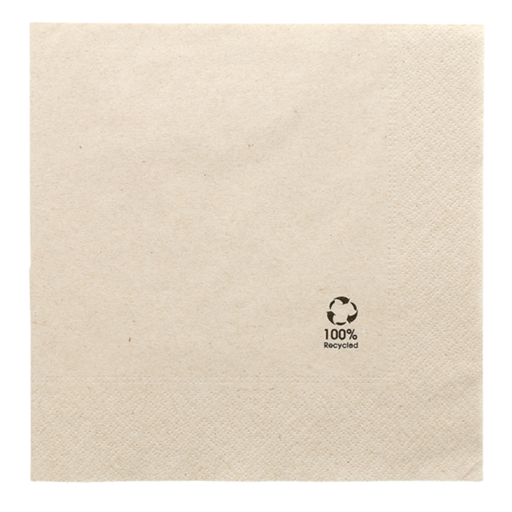 102.68-TOVAGLIOLI ECOLABEL 2 VELI 'FEEL GREEN'  18 G/M2 39x39 CM NATURALE TISSUE RICICLATO (100 u.)